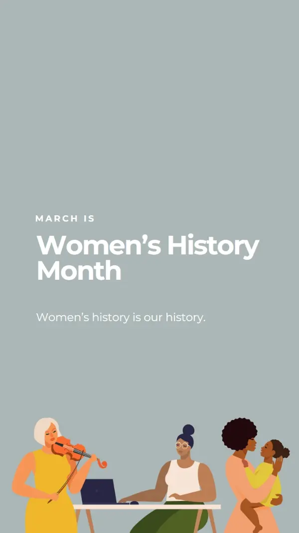 Celebrate Women's History Month gray modern-color-block