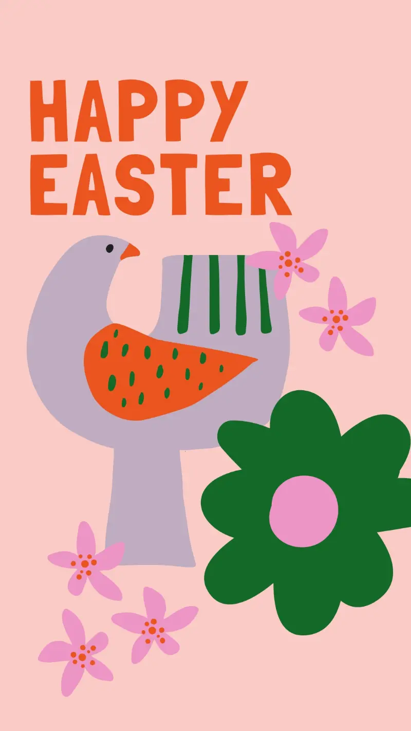 Happy Easter pink whimsical-color-block