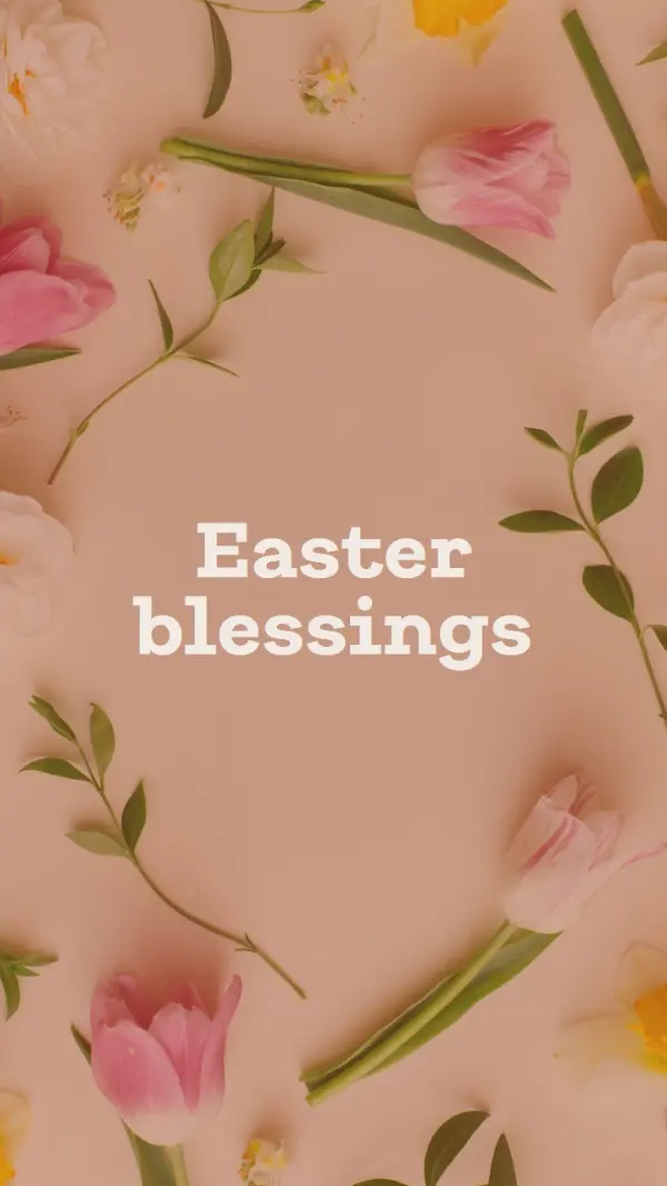 Easter blessings pink modern-simple