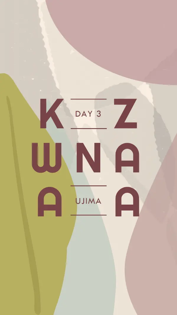Ujima for Kwanzaa gray organic-simple