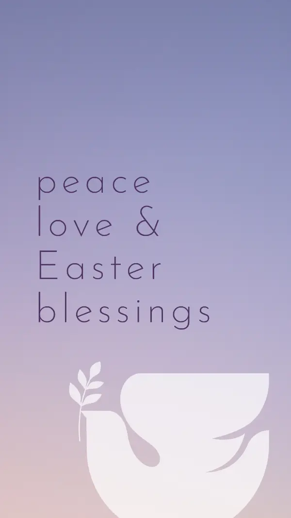 Peace and love on Easter purple modern-simple