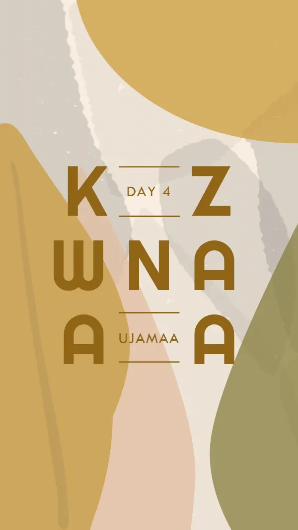 Ujamaa for Kwanzaa orange organic-simple