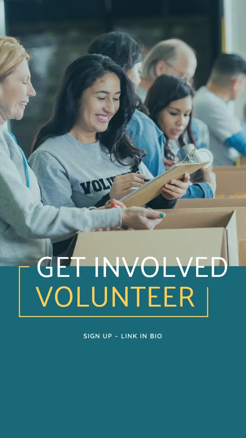 Let's cheer for volunteers blue modern-simple