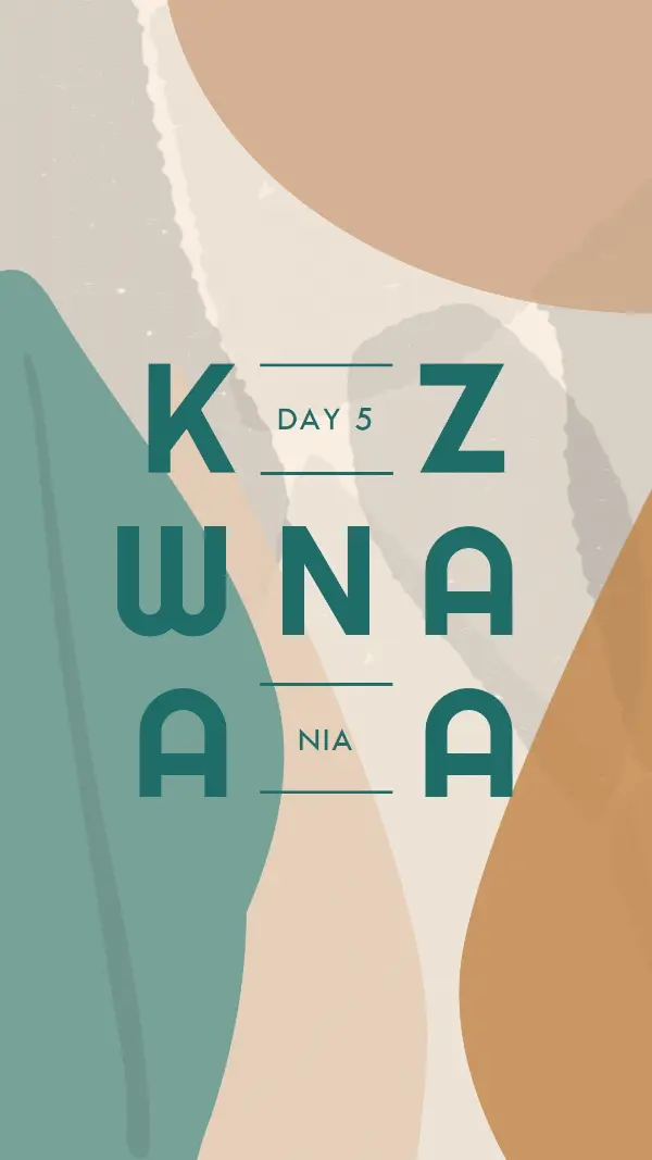 Nia for Kwanzaa brown organic-simple