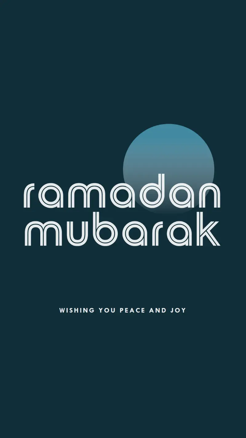 Ramadan Mubarak moon blue vintage-retro