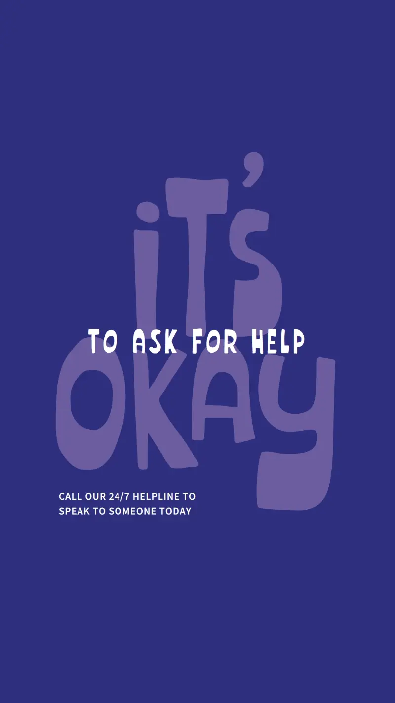 It's okay to ask for help purple whimsical-color-block