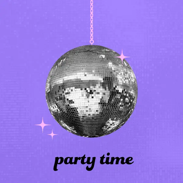 Party on every occasion purple simple, collage, disco, fun, playful, photo