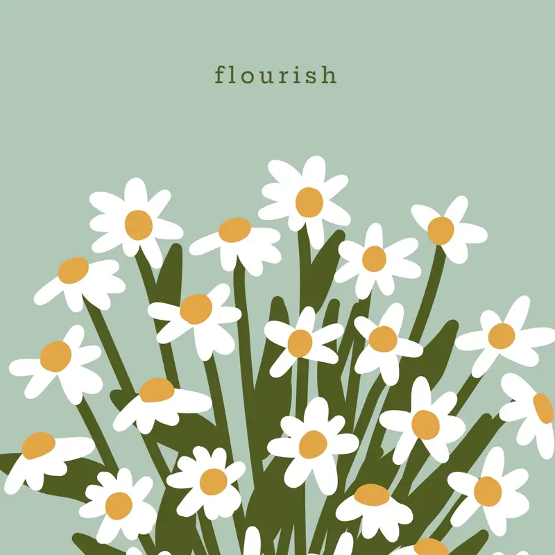 A fresh springtime flourish Green clean, delicate, illustration, simple, natural, floral