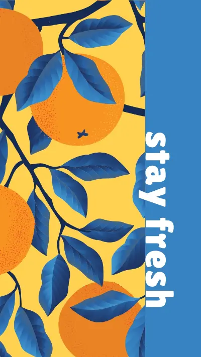 Orange you glad blue organic-simple