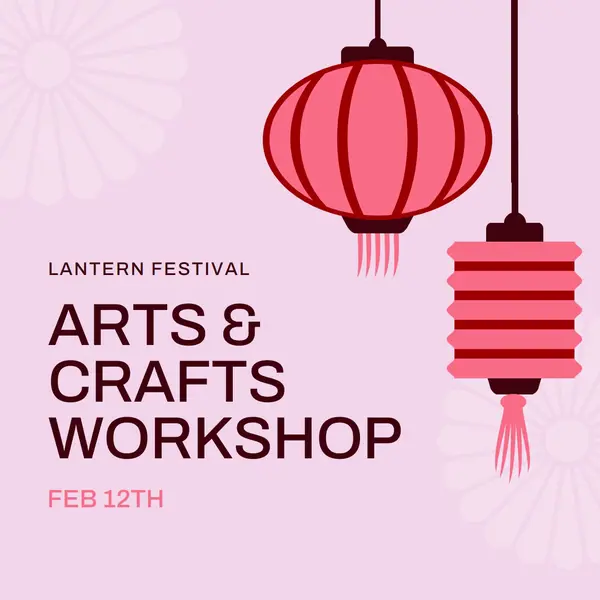 Lantern Festival workshop Pink modern, whimsical, graphics, minimal, bold, typographic