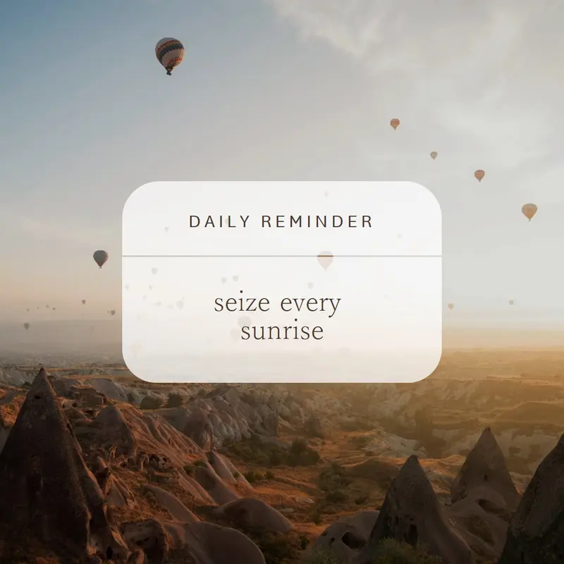 Seize every sunrise Brown modern, photo, notification, simple, elegant,