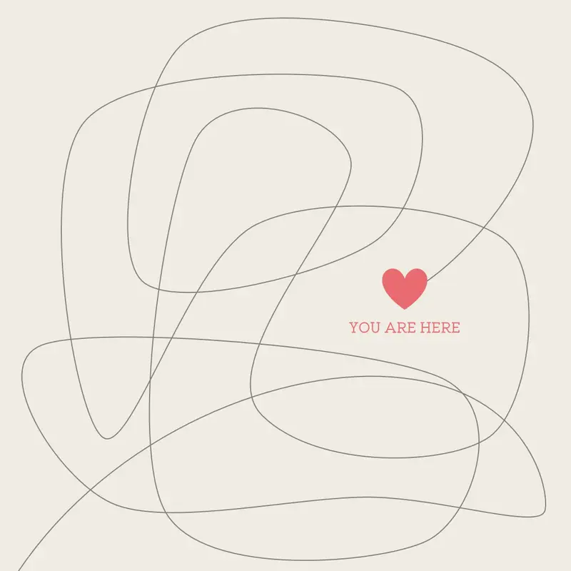 The way to love is hard gray simple, minimal, line, graphic, linear, neutral