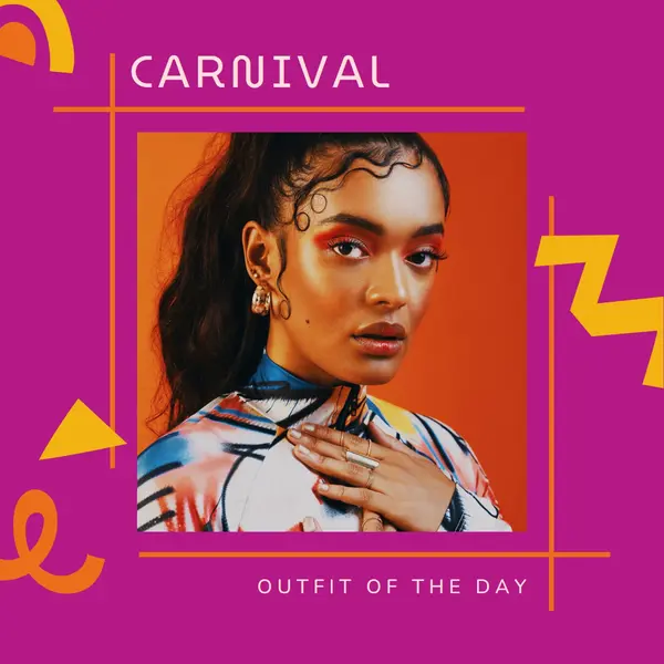Carnival outfit of the day Pink bright, fun, shapes, bold, line, squiggle