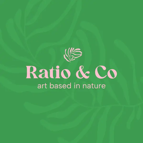 Art based in nature Green geometric, organic, shapes, natural, botanical, simple