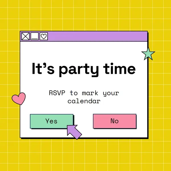 RSVP to mark your calendar Yellow Bold, Modern, Computer