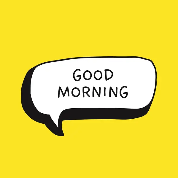 Good morning ping Yellow minimal, cartoon, bubble, simple, sparse, speach bubble