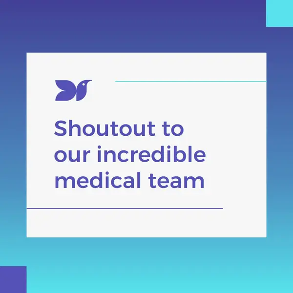 Thank you card to team Blue Minimal, Clean, Corporate, geometric, frame, modern