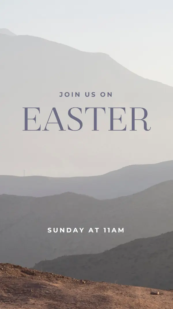 Join us Easter Sunday gray modern-simple