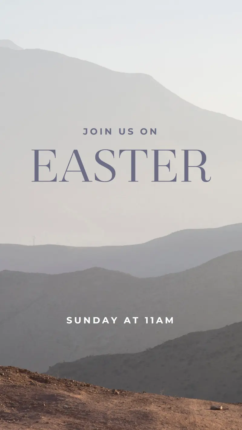 Join us Easter Sunday gray modern-simple