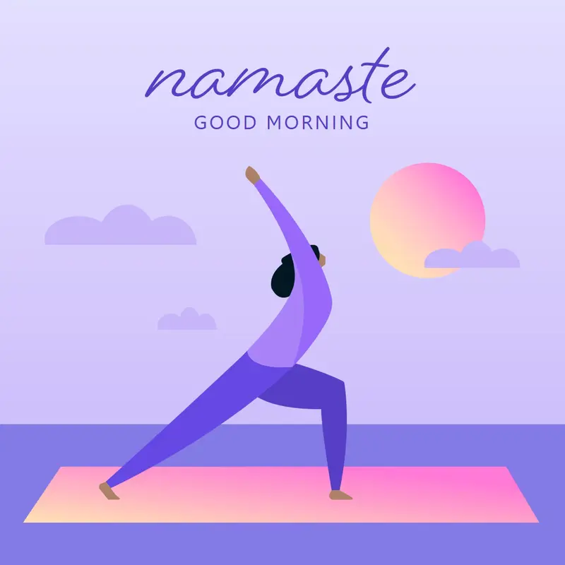 Namaste good morning Purple modern, clean, gradient, contemporary, simple, minimal