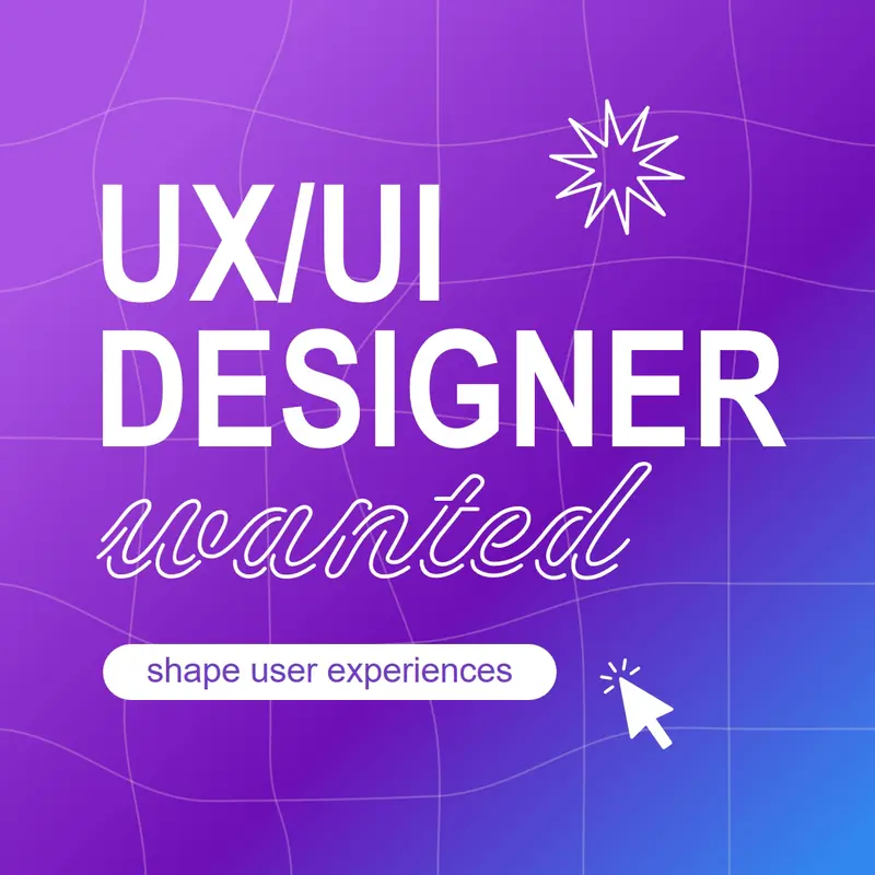 UI/UX designer wanted Purple Bold, Playful, Digital, grid, neon, gradient