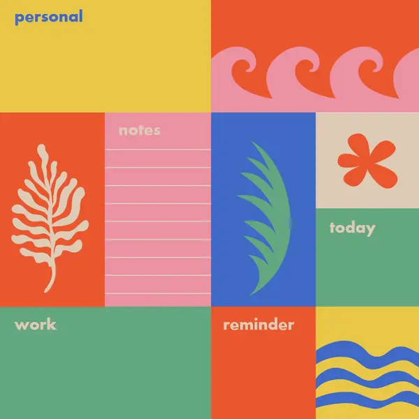 Daily reminders Red bright, colorful, blocks, graphic, geometric, modern