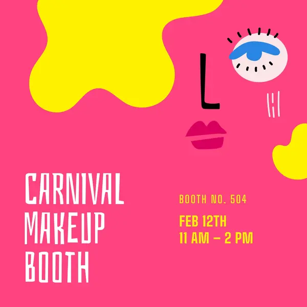 Carnival makeup booth Pink bold, abstract, shapes, graphic, illustration, bright