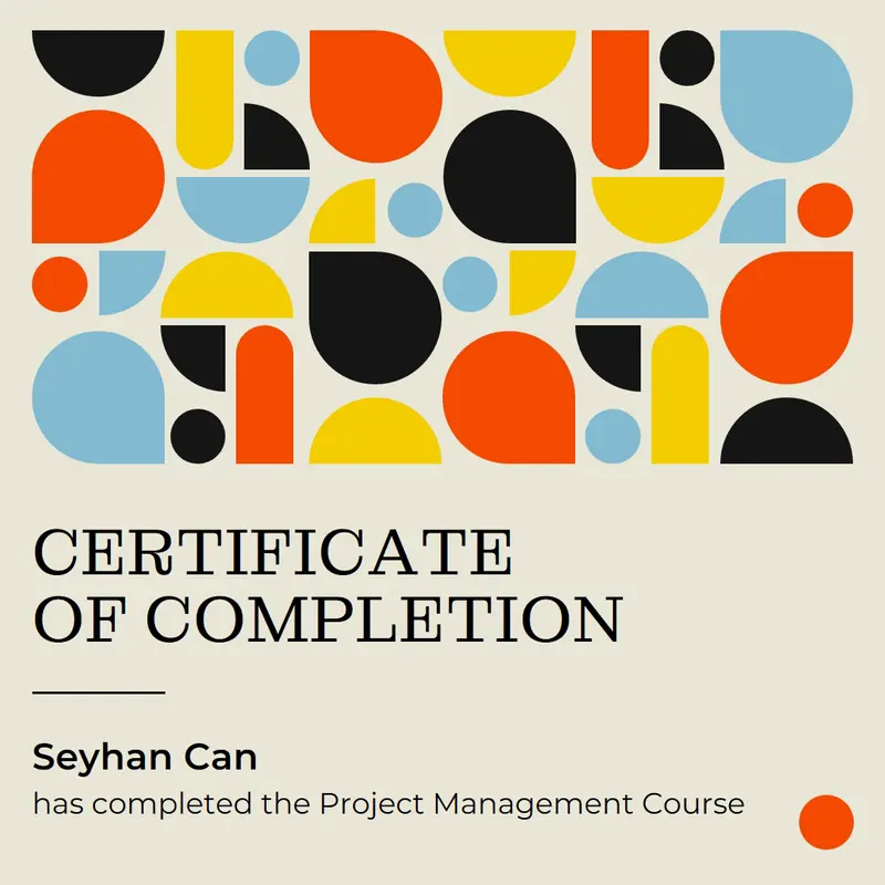 Certificate of course completion Gray colorful, geometric, pattern, shape, vibrant, graphic