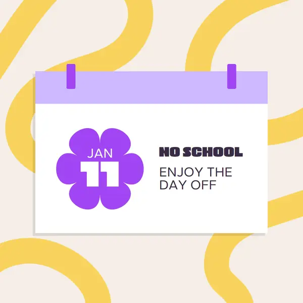 Enjoy the day off Purple modern, fun, calendar, graphic, bright, contemporary