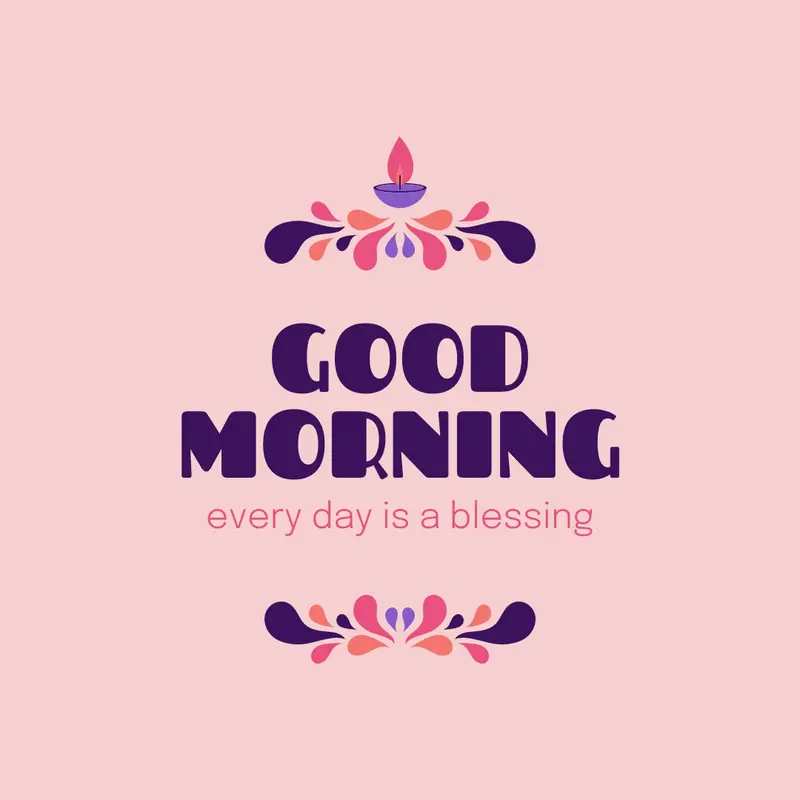 Every day is a blessing Pink modern, playful, graphics, bright, typographic, art nouveau