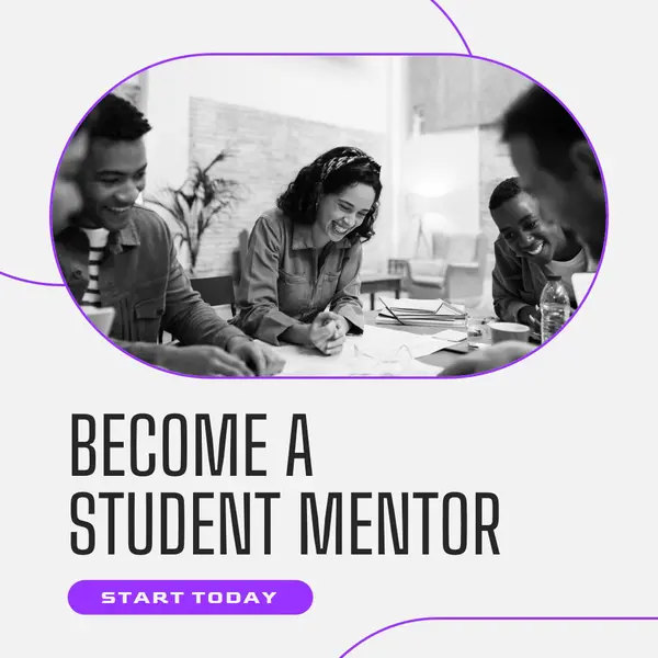 Become a student mentor Gray Modern, Clean, Line, monochromatic, minimal, photo