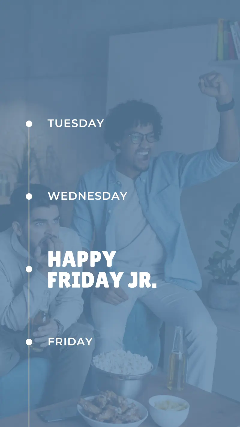 Happy Friday Junior! blue modern-simple