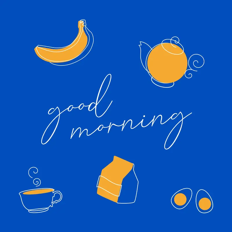 Morning nutrition Blue bright, minimal, line, simple, graphics, fresh