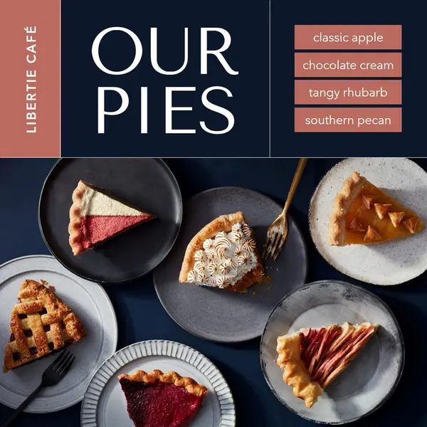 Enjoy our pies Blue Simple, Classic, Organized