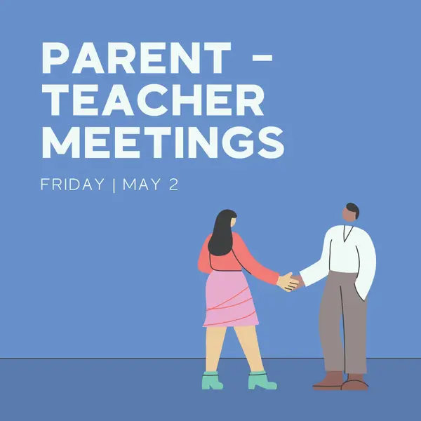 Parents and teachers meeting Blue modern, professional, memphis, simple, graphic, illustration