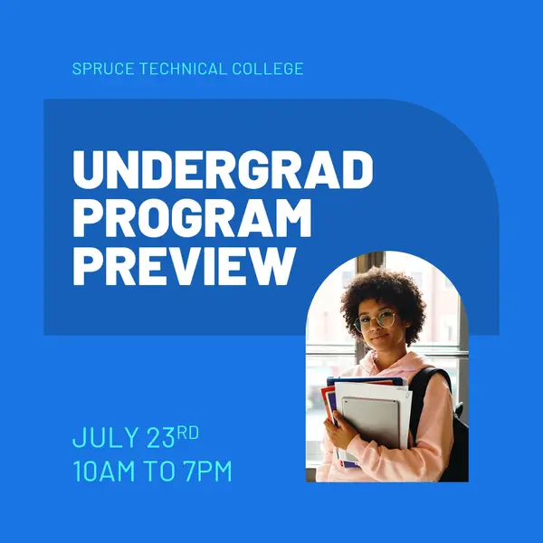 Undergrad program review Blue geometric, bold, cutout, photo, graphic, modern