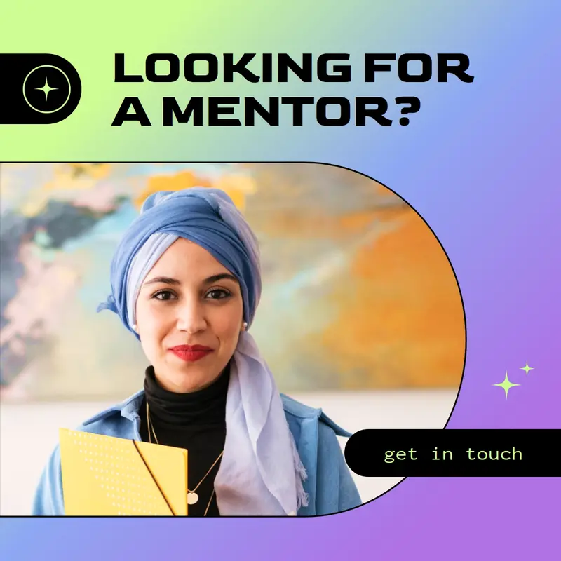 Looking for a mentor? Purple Modern, Bold, Gradient, geometric, photo, sparkle