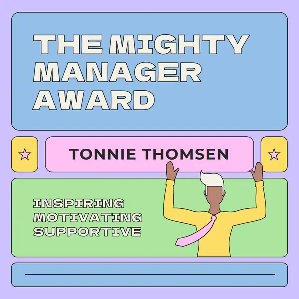 Manager award for inspiration Blue casual, playful, blocks, geometric, modern, label