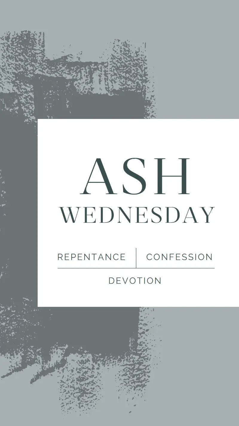 Observing Ash Wednesday gray organic-simple