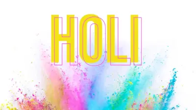 Celebrate Holi white modern-bold