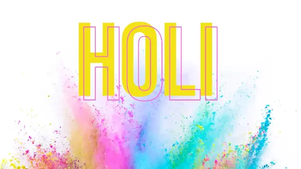 Celebrate Holi white modern-bold
