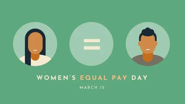 Today's the day for equal pay green modern-color-block