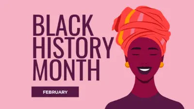 February is Black History Month pink modern-color-block