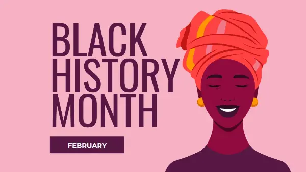 February is Black History Month pink modern-color-block