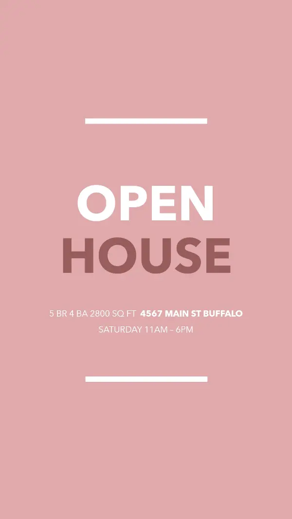 Main street open house pink modern-simple