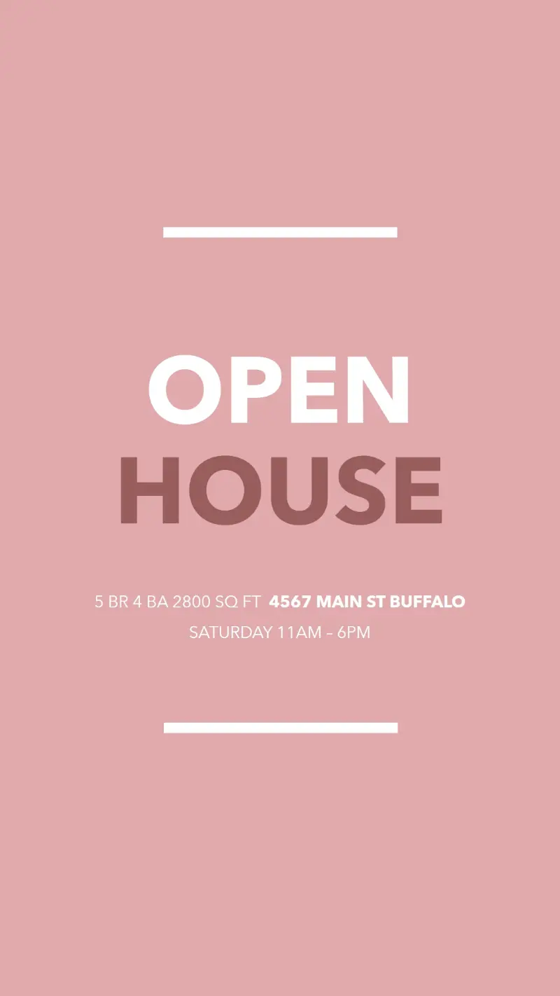 Main street open house pink modern-simple