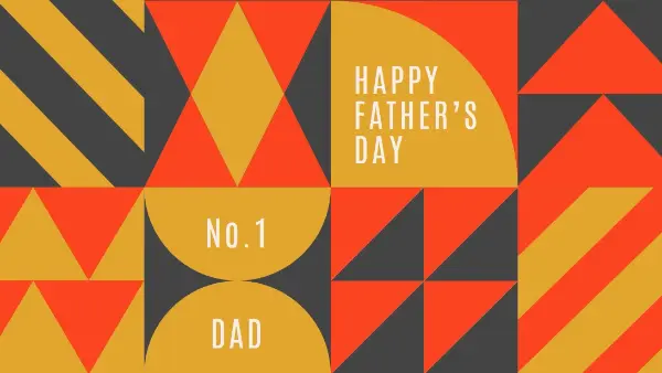 Number one dad orange modern-geometric-&-linear