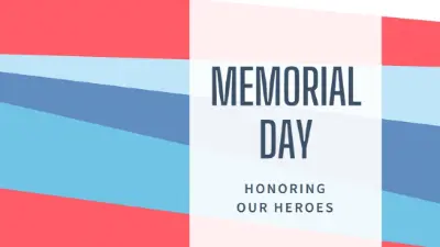 Honoring Memorial Day blue modern-bold