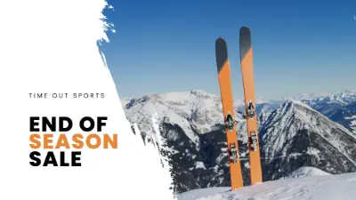 Ski season orange modern-bold