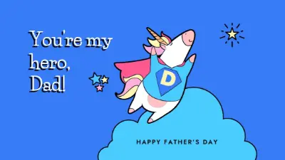 Super dad blue whimsical-color-block